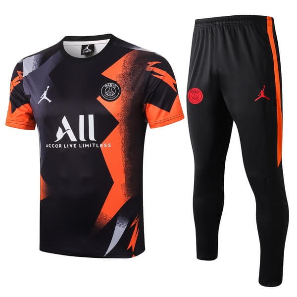 Camiseta de Entrenamiento Paris Saint Germain Conjunto Completo 2019 2020 Negro Naranja